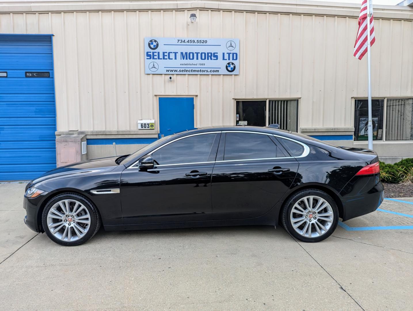 2017 Black Metallic /Black Leather Jaguar XF-Series (SAJBK4BN9HC) with an 2.0L I4 F DOHC 16V engine, Automatic transmission, located at 603 Amelia Street, Plymouth, MI, 48170, (734) 459-5520, 42.378841, -83.464546 - Vehicles shown by appointment - Please call ahead - 734-459-5520, text 734-658-4573 or contact us via our web site at: http://www.selectmotors.com for complete Inventory, Photos, Videos and FREE Carfax Reports. 2017 Jaguar XF 2.0D Prestige, Ultimate Black Metallic with Black leather interior, 7 - Photo#1