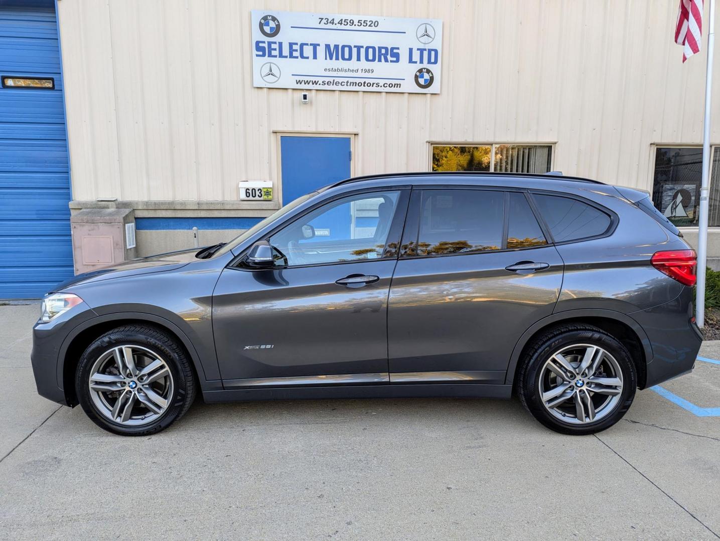 2016 Mineral Grey Metallic /Black Leather BMW X1 xDrive28i (WBXHT3C3XGP) with an 2.0L L4 DOHC 16V engine, 8A transmission, located at 603 Amelia Street, Plymouth, MI, 48170, (734) 459-5520, 42.378841, -83.464546 - Vehicles shown by appointment - Please call ahead - 734-459-5520, text 734-658-4573 or contact us via our web site at: http://www.selectmotors.com for complete Inventory, Photos, Videos and FREE Carfax Reports. 2016 BMW X1 xDrive 2.8i, Mineral Grey Metallic with Black leather interior, 91K miles, - Photo#1